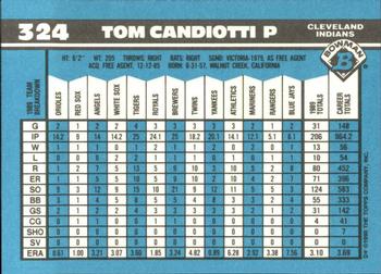 1990 Bowman - Limited Edition (Tiffany) #324 Tom Candiotti Back