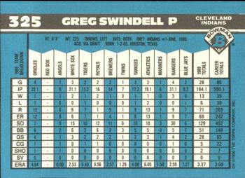1990 Bowman - Limited Edition (Tiffany) #325 Greg Swindell Back
