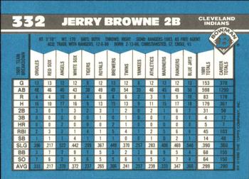 1990 Bowman - Limited Edition (Tiffany) #332 Jerry Browne Back