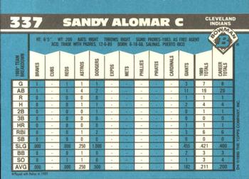 1990 Bowman - Limited Edition (Tiffany) #337 Sandy Alomar Back
