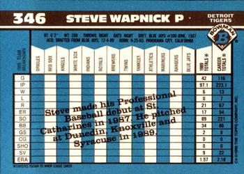1990 Bowman - Limited Edition (Tiffany) #346 Steve Wapnick Back