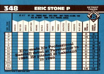 1990 Bowman - Limited Edition (Tiffany) #348 Eric Stone Back