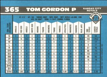 1990 Bowman - Limited Edition (Tiffany) #365 Tom Gordon Back