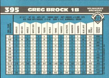 1990 Bowman - Limited Edition (Tiffany) #395 Greg Brock Back