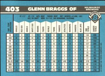 1990 Bowman - Limited Edition (Tiffany) #403 Glenn Braggs Back