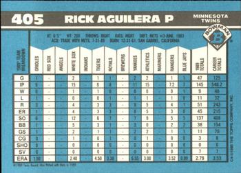 1990 Bowman - Limited Edition (Tiffany) #405 Rick Aguilera Back