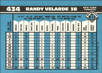 1990 Bowman - Limited Edition (Tiffany) #434 Randy Velarde Back