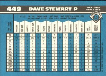 1990 Bowman - Limited Edition (Tiffany) #449 Dave Stewart Back
