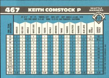 1990 Bowman - Limited Edition (Tiffany) #467 Keith Comstock Back