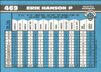 1990 Bowman - Limited Edition (Tiffany) #469 Erik Hanson Back