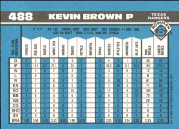 1990 Bowman - Limited Edition (Tiffany) #488 Kevin Brown Back