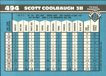 1990 Bowman - Limited Edition (Tiffany) #494 Scott Coolbaugh Back