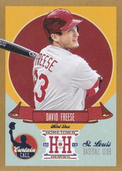 2013 Panini Hometown Heroes - Curtain Call Gold #CC12 David Freese Front