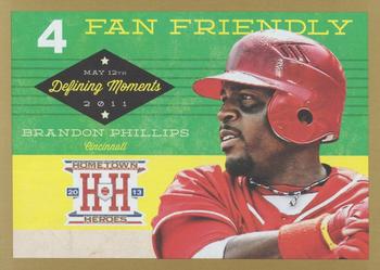 2013 Panini Hometown Heroes - Defining Moments Gold #DM19 Brandon Phillips Front