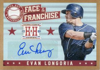 2013 Panini Hometown Heroes - Face of the Franchise Signatures Gold #FFEL Evan Longoria Front