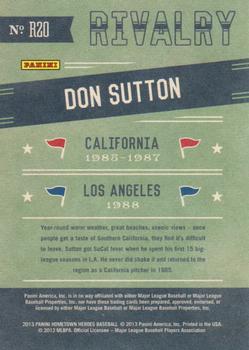 2013 Panini Hometown Heroes - Rivalry #R20 Don Sutton Back