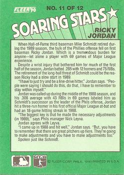 1990 Fleer - Soaring Stars #11 Ricky Jordan Back