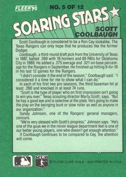 1990 Fleer - Soaring Stars #5 Scott Coolbaugh Back