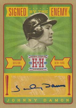 2013 Panini Hometown Heroes - Signed by the Enemy Gold #1 Johnny Damon Front