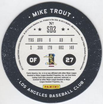 2013 Panini Hometown Heroes - Sport Discs Black #SD2 Mike Trout Back
