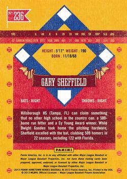 2013 Panini Hometown Heroes - States #236 Gary Sheffield Back