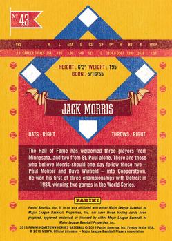 2013 Panini Hometown Heroes - States #43 Jack Morris Back