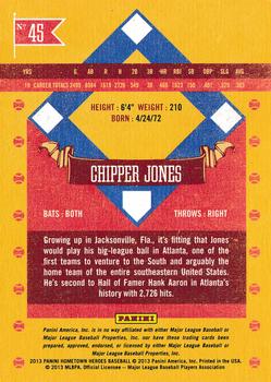 2013 Panini Hometown Heroes - States #45 Chipper Jones Back