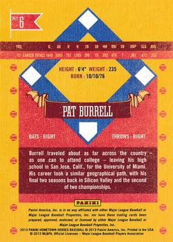 2013 Panini Hometown Heroes - States #6 Pat Burrell Back