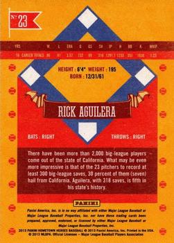2013 Panini Hometown Heroes - States #23 Rick Aguilera Back