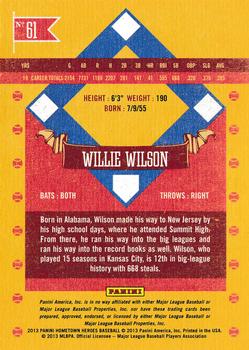 2013 Panini Hometown Heroes - States #61 Willie Wilson Back