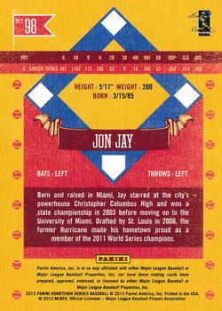 2013 Panini Hometown Heroes - States #98 Jon Jay Back