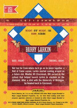 2013 Panini Hometown Heroes - Zip Code #151 Barry Larkin Back