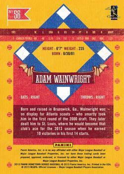 2013 Panini Hometown Heroes - Zip Code #56 Adam Wainwright Back
