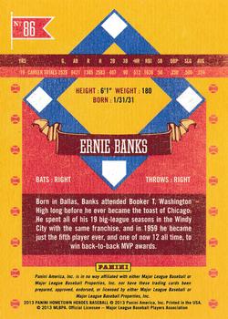 2013 Panini Hometown Heroes - Zip Code #86 Ernie Banks Back