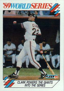 1990 Fleer - World Series #4 Clark Powers the Giants Into the Series Front