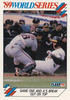 1990 Fleer - World Series #7 Game One and A's Break Out on Top Front