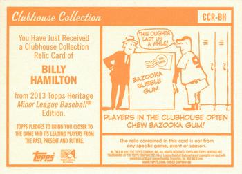 2013 Topps Heritage Minor League - Clubhouse Collection Relics #CCR-BH Billy Hamilton Back
