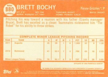 2013 Topps Heritage Minor League - Real One Autographs #ROA-BBO Brett Bochy Back