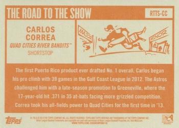 2013 Topps Heritage Minor League - Road to the Show #RTTS-CC Carlos Correa Back