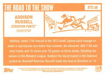 2013 Topps Heritage Minor League - Road to the Show #RTTS-AR Addison Russell Back