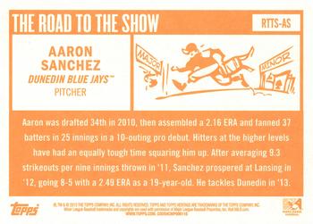 2013 Topps Heritage Minor League - Road to the Show #RTTS-AS Aaron Sanchez Back