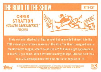 2013 Topps Heritage Minor League - Road to the Show #RTTS-CST Chris Stratton Back