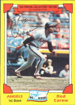 1982 Topps Drake's Big Hitters #6 Rod Carew Front