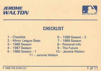 1989 Star Jerome Walton #1 Jerome Walton Back