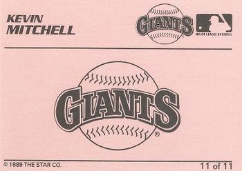 1989 Star Kevin Mitchell #11 Kevin Mitchell Back