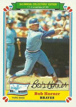 1983 Topps Drake's Big Hitters #11 Bob Horner Front