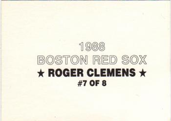 1988 Boston Red Sox (unlicensed) #7 Roger Clemens Back