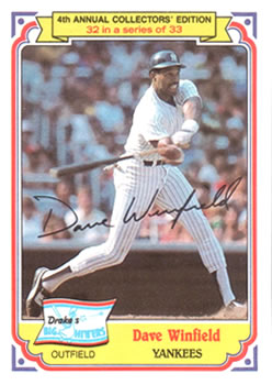 1984 Topps Drake's Big Hitters #32 Dave Winfield Front