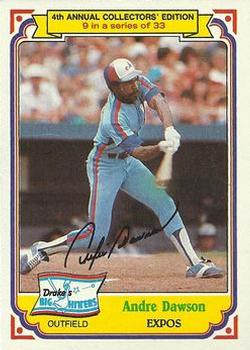 1984 Topps Drake's Big Hitters #9 Andre Dawson Front