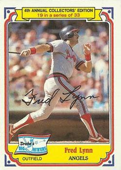 1984 Topps Drake's Big Hitters #19 Fred Lynn Front